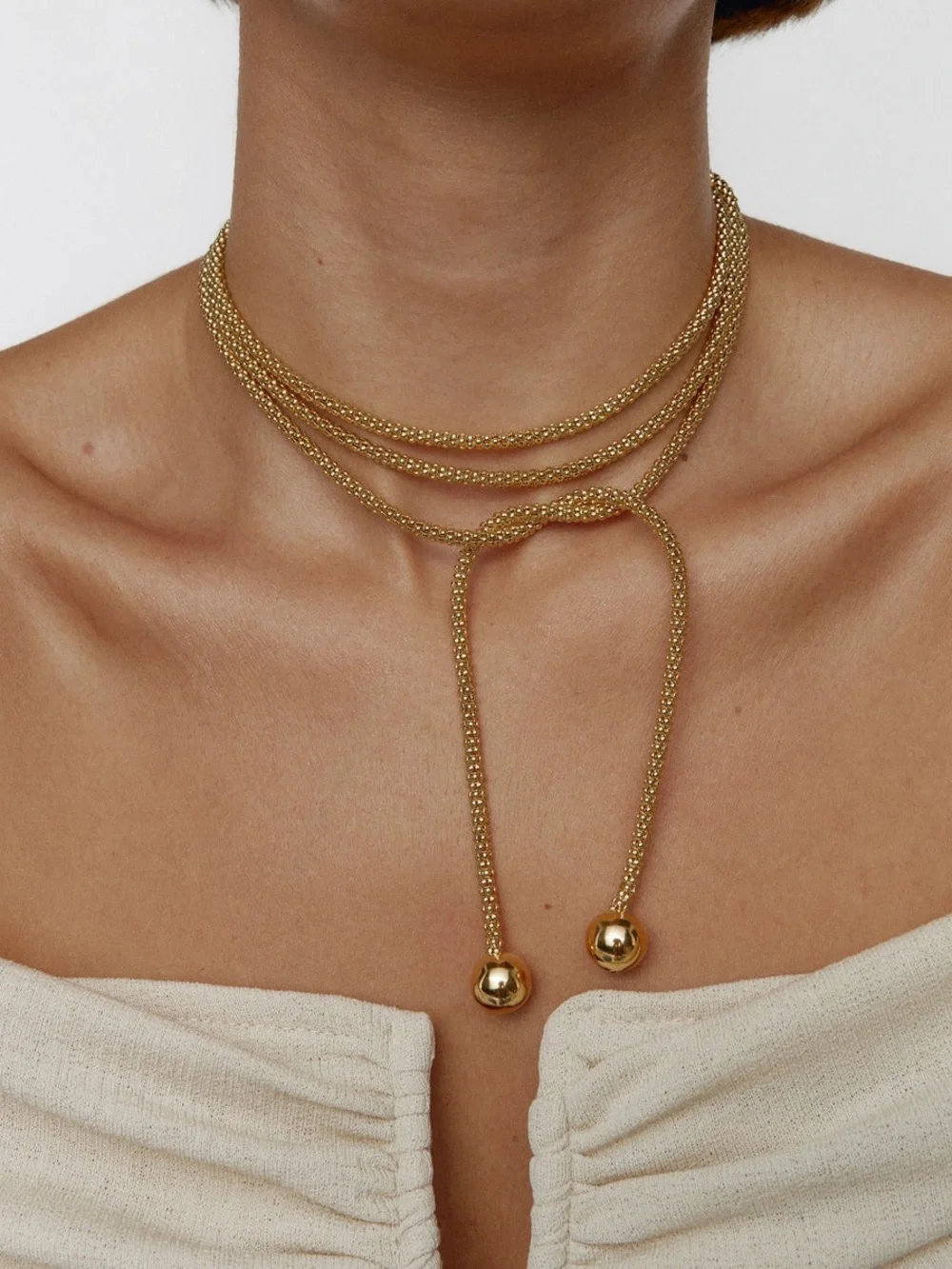 Multi Style Gold Wrap Necklace 18k gold plated - Picture 4 of 8